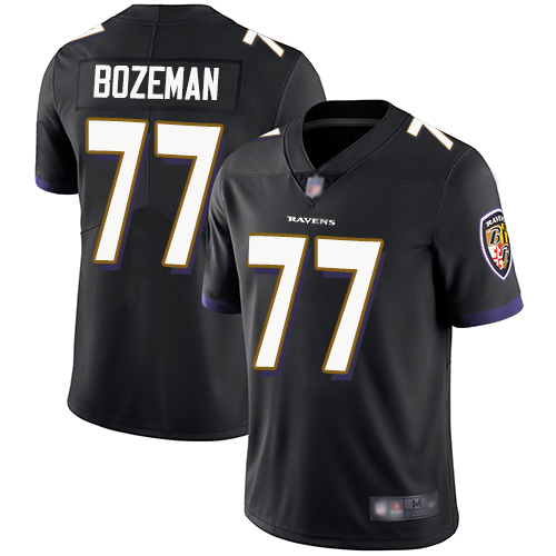 Baltimore Ravens Limited Black Men Bradley Bozeman Alternate Jersey NFL Football #77 Vapor Untouchable